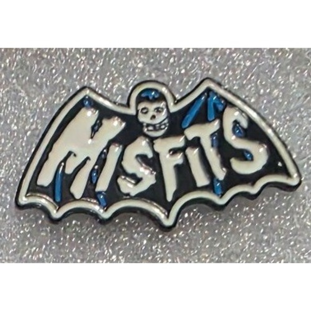 Misfits Band Logo Bat Enamel Pin Blue White Crimson Ghost Horror Punk Accessory